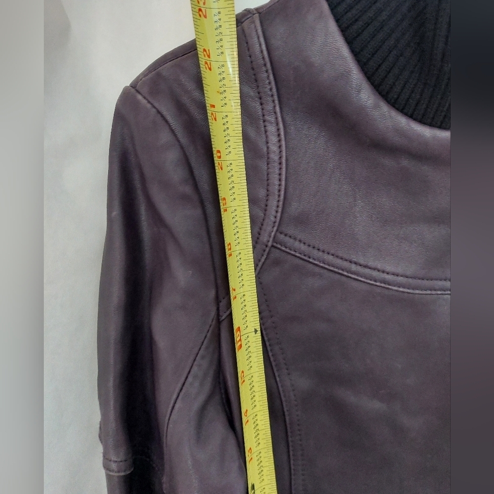 Women's Purple Leather Jacket - Picture 10 of 11
